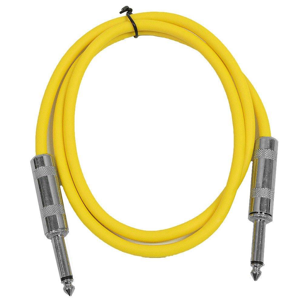 [AUSTRALIA] - Seismic Audio - SASTSX-2 - 2 Foot TS 1/4" Guitar, Instrument, or Patch Cable Yellow 