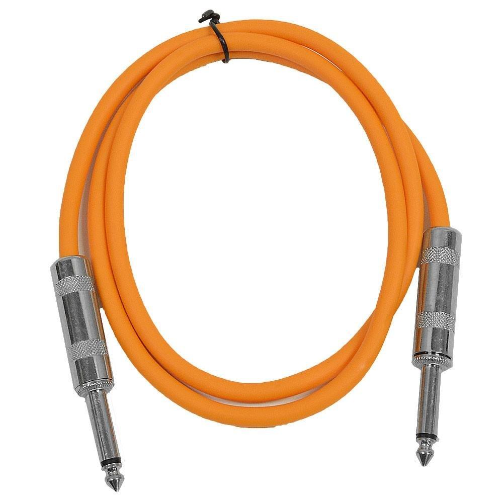 [AUSTRALIA] - Seismic Audio - SASTSX-3 - 3 Foot TS 1/4" Guitar, Instrument, or Patch Cable Orange 