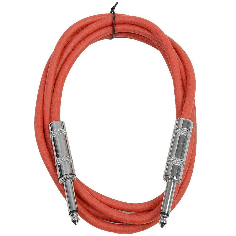 [AUSTRALIA] - Seismic Audio - SASTSX-6 - 6 Foot TS 1/4" Guitar, Instrument, or Patch Cable Red 