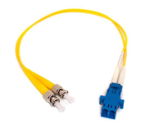 1ft Fiber Optic Adapter Cable LC (Female) to ST (Male) Singlemode 9/125 Duplex
