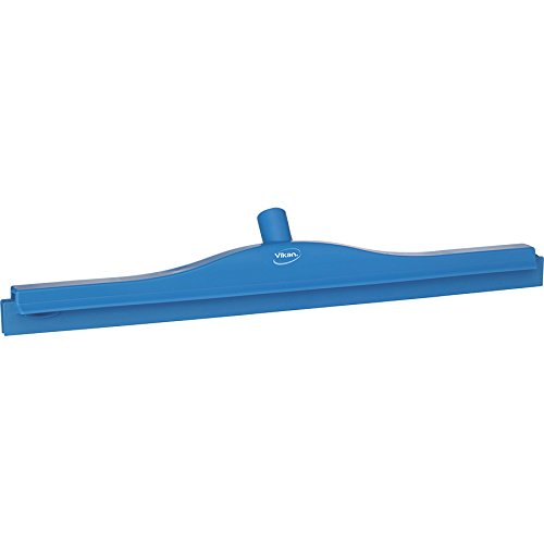 Vikan 77143 Rubber Polypropylene Frame Double Blade Squeegee, 24", Blue 7714