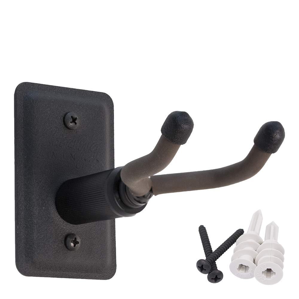 String Swing Ukulele Wall Mount Stand for Mandolin Ukele Banjo  Concert Pineapple Soprano Tenor and Baritone Compatible  Safety Home or Studio Accessories without Case  Black CC11UK