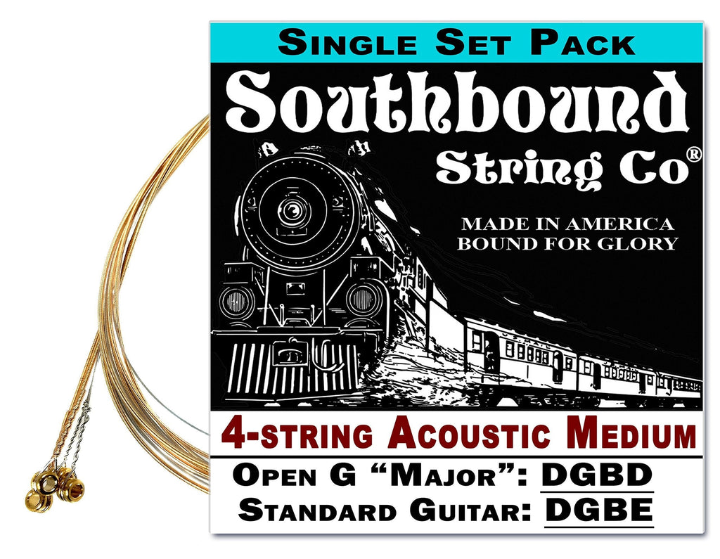 Acoustic Medium 4-String Cigar Box Guitar Strings - Open G/Standard Tuning