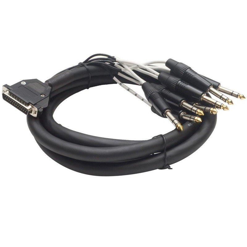 Seismic Audio - SA-DB8T8 - DB25 to 8 Channel 1/4" TRS 8 Foot D-Sub Snake Cable Patch Bay Interface Modular Cable