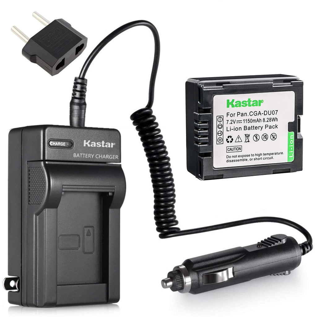 Kastar Camera Battery + Charger Replacement for Panasonic CGR-DU06 DU07 DZ-BX35A DZ-BX37A NV-GS188 NV-GS200 NV-GS230 NV-GS250 NV-GS258 NV-GS280 NV-GS300 NV-GS308 NV-GS320 NV-GS328 NV-GS330 NV-GS400