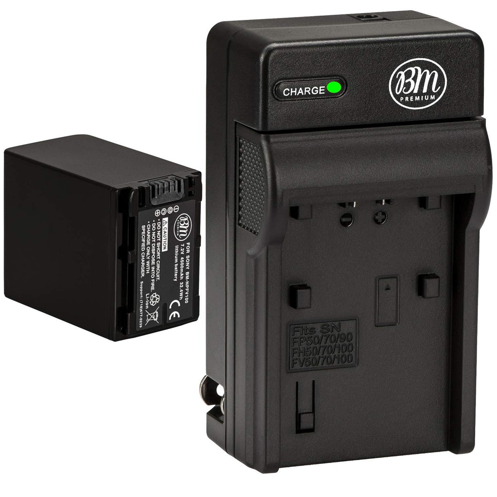 BM Premium NP-FV100 Battery and Battery Charger for Sony FDR-AX53 HDR-CX455/B HDR-CX675/B HDR-CX190 HDR-CX200 HDR-CX210 HDR-CX220 HDR-CX230 HDR-CX290 HDR-CX330 HDR-CX380 HDR-CX430V HDR-CX580V HDR-CX760V HDR-CX900 HDR-PJ340 HDR-PJ540 HDR-PJ670/B HDR-PJ8...