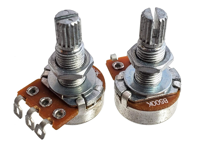 2-Pack 500KOhm Long-Shaft Guitar Volume Potentiometers (Pots)