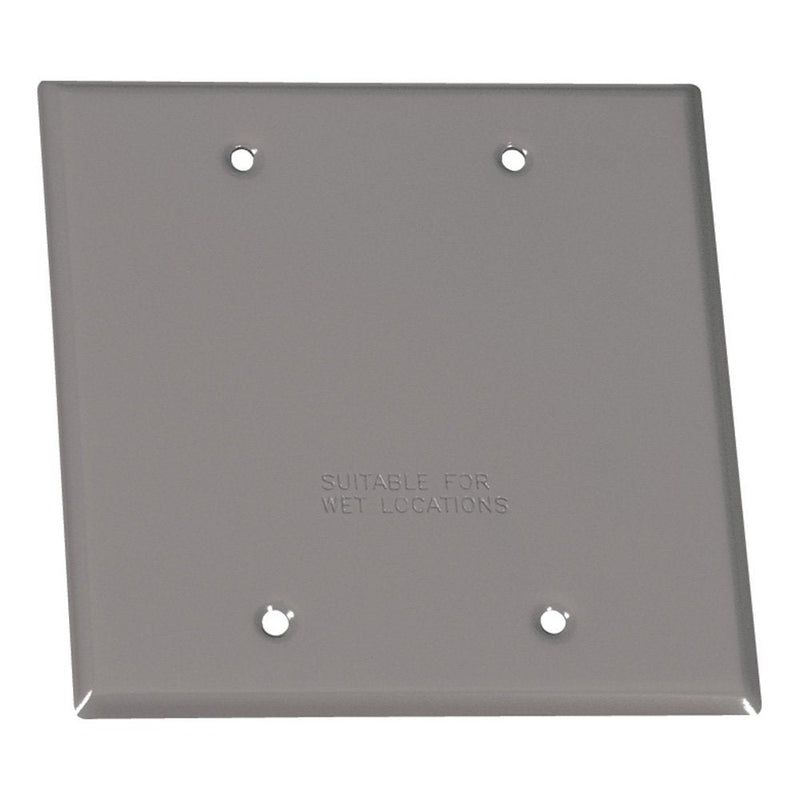 Sigma Engineered Solutions, Gray 14340 2-Gang Rectangular Stamped Weatherproof Cover