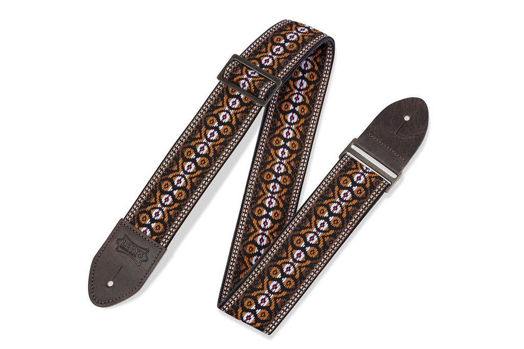 Levy's Leathers 2" Vintage Hootenanny Jacquard Weave Guitar Strap with Garment Leather Backing (M8HTV-20) M8HTV-20