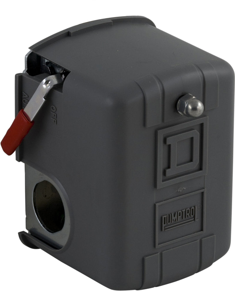Square D by Schneider Electric 9013FHG12J52M1 Air-Compressor Pressure Switch, 125 Psi Set Off, 30 Psi Fixed Differential, 1/4" Npsf Internal, Auto/Off Cut-Out Lever