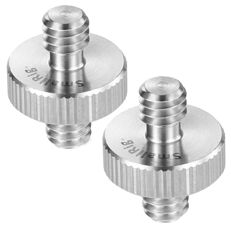 SmallRig 1/4" to 1/4" Male Threaded Screw Adapter Double Head Stud for Camera Cage Monitor LED Microphone, Pack of 2-828