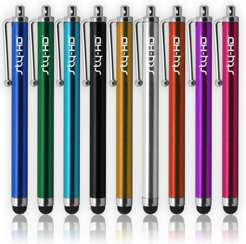 Sty-HD 9 pcs Rainbow of Colors Capacitive Stylus/Styli Touch Screen Cellphone Tablet Pen for iPhone 4 4s 3 3Gs iPod Touch iPad 2 Motorola Xoom, Samsung Galaxy, BlackBerry Playbook AMM0101US, Barnes and Noble Nook Color, Droid Bionic Fashionista