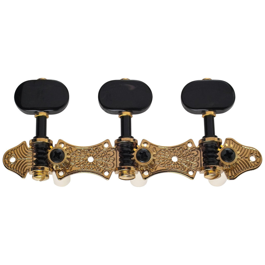 Golden Gate F-2113 Deluxe Classical Guitar Tuners - 2 Planks (3+3) - Gold & Black