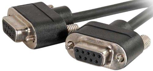 C2G 52147 Serial RS232 DB9 Cable with Low Profile Connectors F/F, in-Wall CMG-Rated, Black (3 Feet, 0.91 Meters)