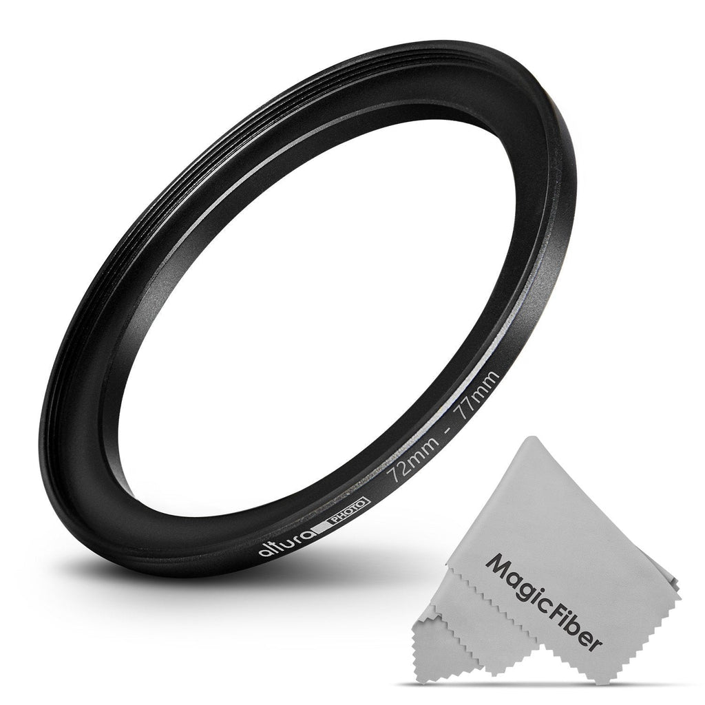 Altura Photo 72-77MM Step-Up Ring Adapter (72MM Lens to 77MM Filter or Accessory) + Premium MagicFiber Cleaning Cloth