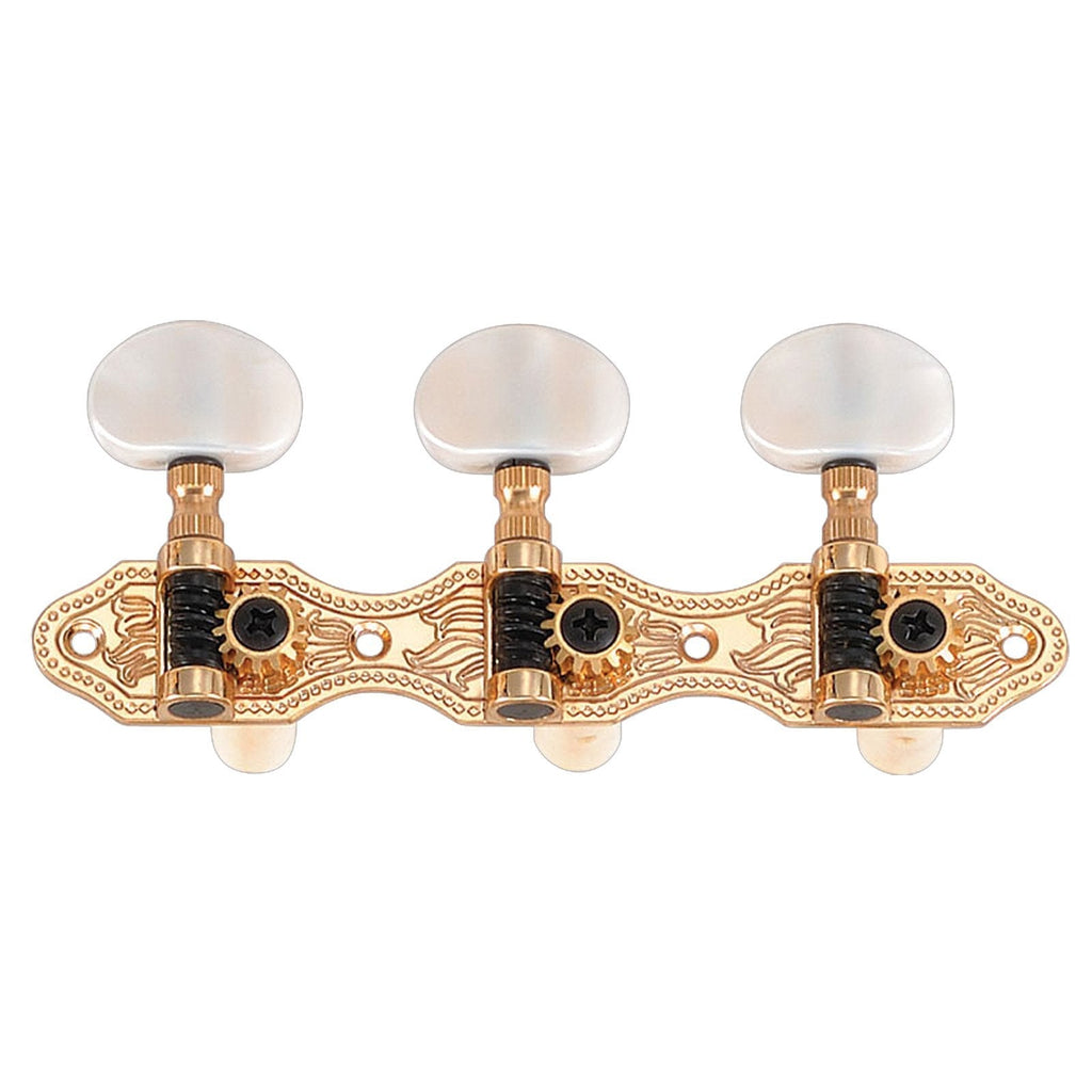 Golden Gate F-2110 Classical Guitar Tuners - 2 Planks (3+3) - Gold & Black