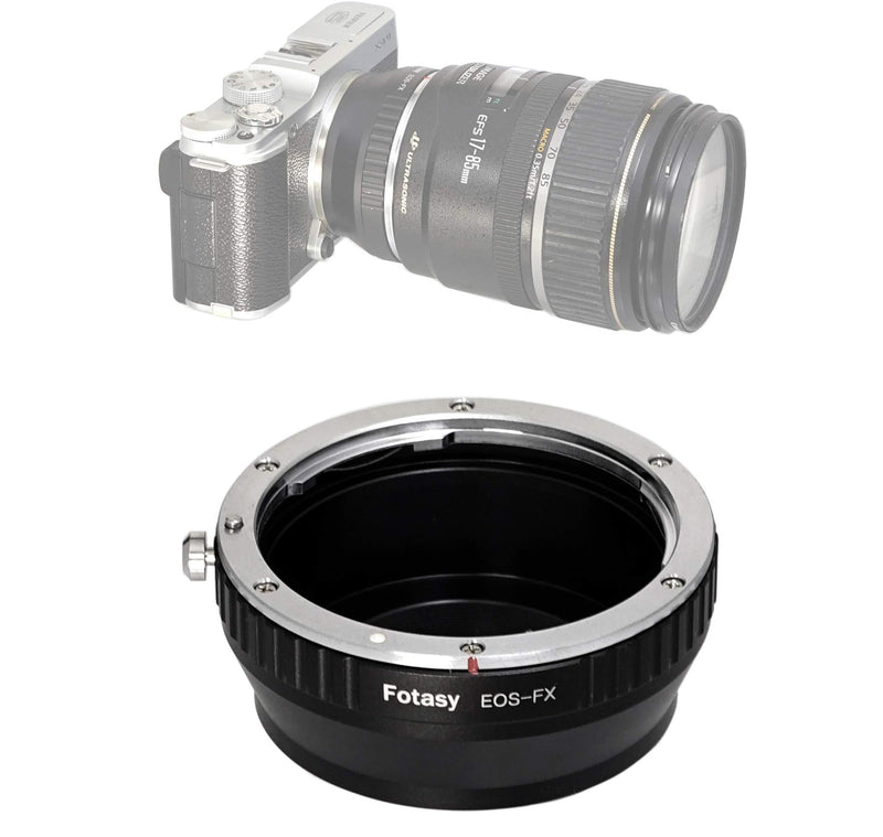 Fotasy Manual Canon EF EF-S Lens to Fuji X Adapter, EOS EFs Lense X Mount Converter, Compatible with Fujifilm X-Pro1 X-Pro2 X-E2 X-E3 X-A5 X-A7 X-A10 X-M1 X-T1 X-T2 X-T3 X-T10 X-T20 X-T30 X-T100 X-H1, FXEF, Black Canon EOS - FX Adapter