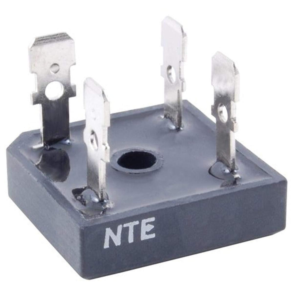 NTE Electronics NTE53016 Silicon Bridge Rectifier, Full Wave, Single Phase, Low Profile Epoxy Case, 50 Amps Maximum Output Current, 200V Maximum Recurrent Peak Reverse Voltage One Color