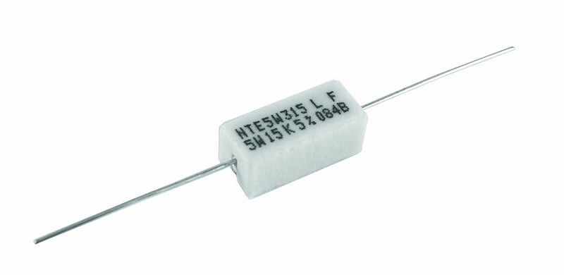 NTE Electronics 5WD22 Through Hole Resistor, Wire Wound, Axial Leaded, 5% Tolerance, 0.22 Ohm Resistance, 5W, 550V (Pack of 2)