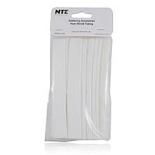 NTE Electronics 47-20806-W Heat Shrink Tubing, Thin Wall, 2:1 Shrink Ratio, 1/2" Diameter, 6" Length, White (Pack of 12)