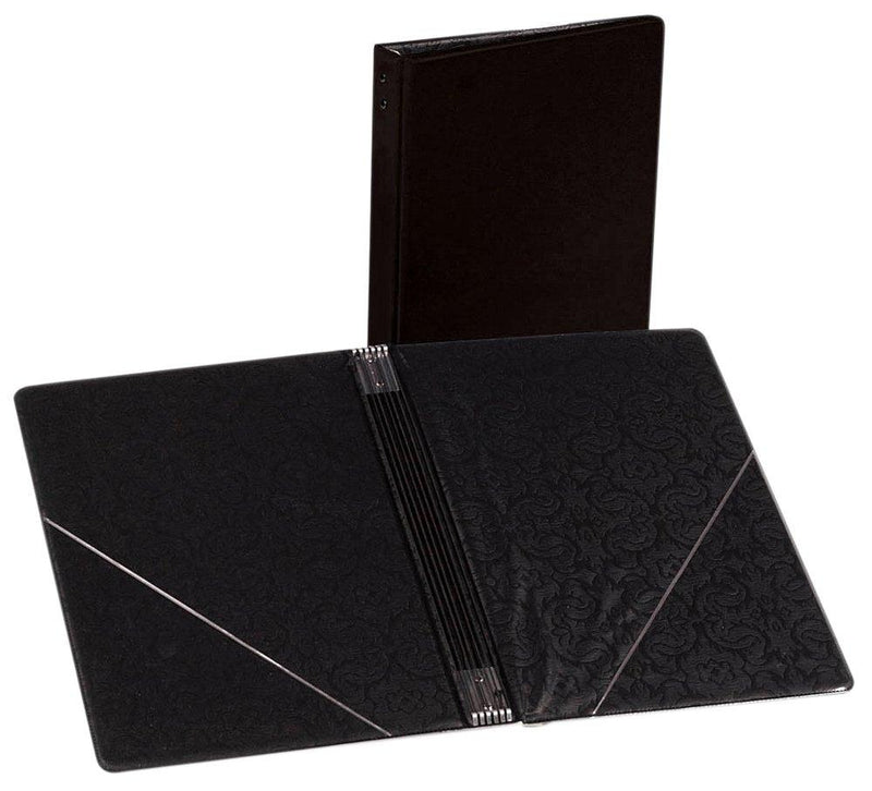 Marlo Plastics Choral Folder 7-3/4" x 11" With 7 Elastic Stays and 2 Clear, Flat, Diagonal Internal Pockets Black