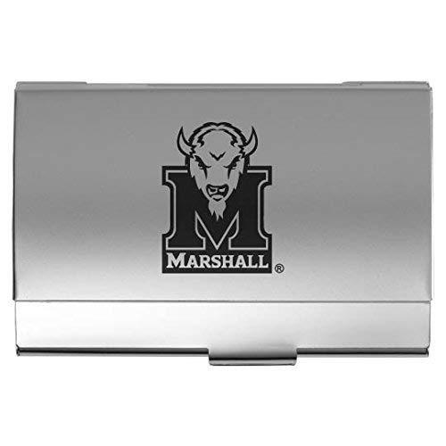 Marshall University - Two-Tone Business Card Holder - Silver