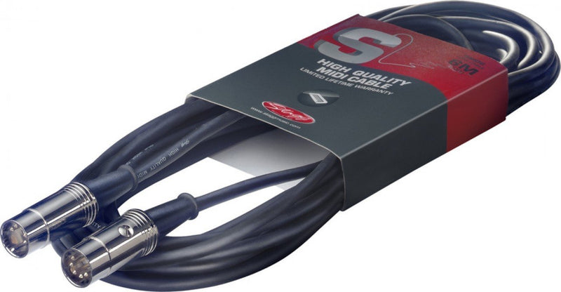 Stagg 20ft. MIDI Cable - Male DIN Plug /Male DIN Plug - Metal