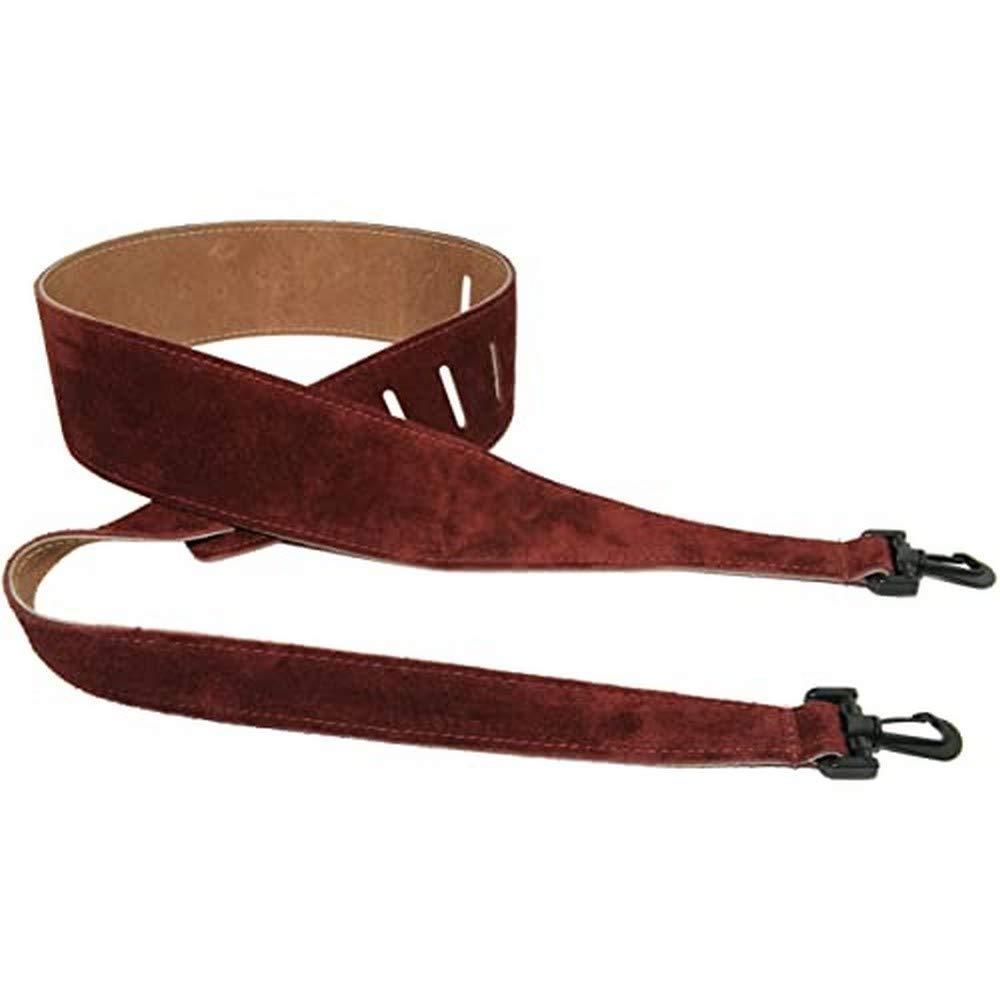 Perri's Leathers Suede Banjo Strap, Burgundy, Adjustable Length 44.5" to 53", Soft and Durable, 2.5" Wide