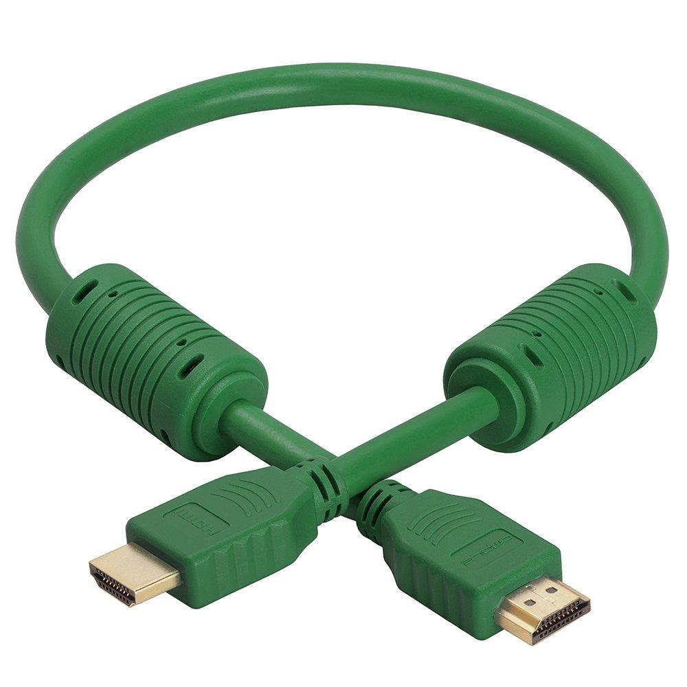 Cmple - HDMI Cable 1.5FT High Speed HDTV Ultra-HD (UHD) 3D, 4K @60Hz, 18Gbps 28AWG HDMI Cord Audio Return 1.5 Feet Green