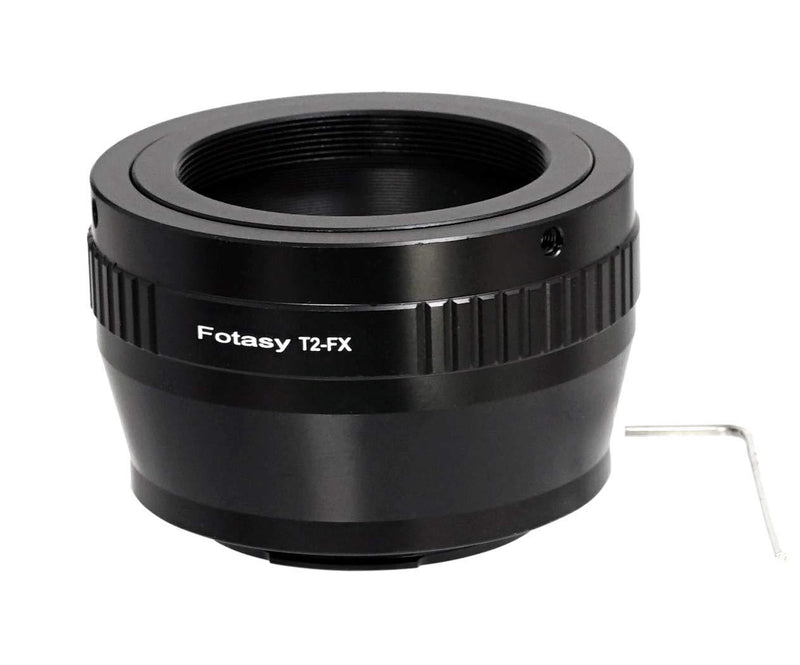 Fotasy Adjustable T2/ T Mount lens to Fuji X Adapter, T Mount to Fujifilm X Mount Adapter, Compatible with Fujifilm X-Mount Cameras X-Pro2 X-E2 X-E3 X-A5 X-M1 X-T1 X-T2 XT3 X-T10 X-T20 X-T30 X-H1 T2 - FX Adapter