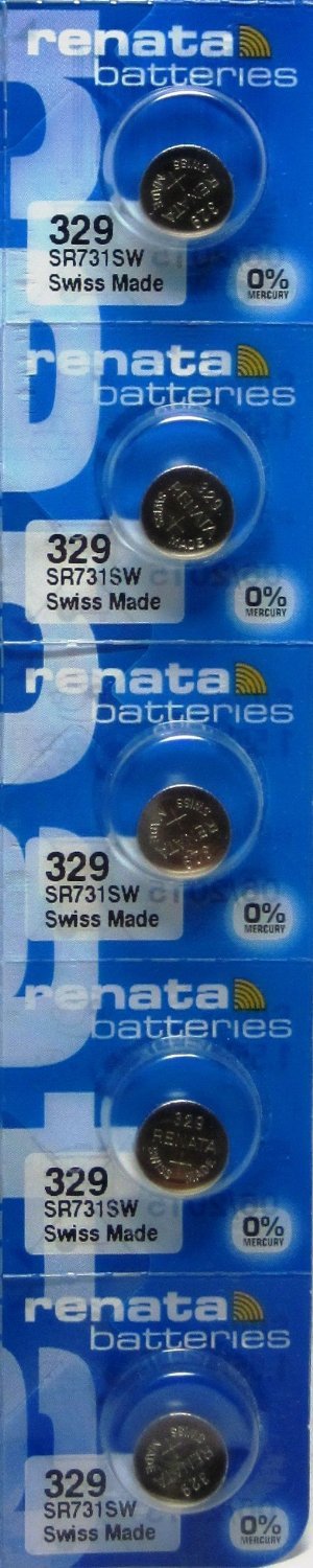 329 Watch battery - Strip of 5 Batteries
