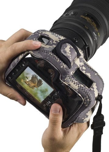 LensCoat BodyGuard CB camouflage neoprene protection camera body bag case (Clear Back) (Digital Camo) Digital Camo