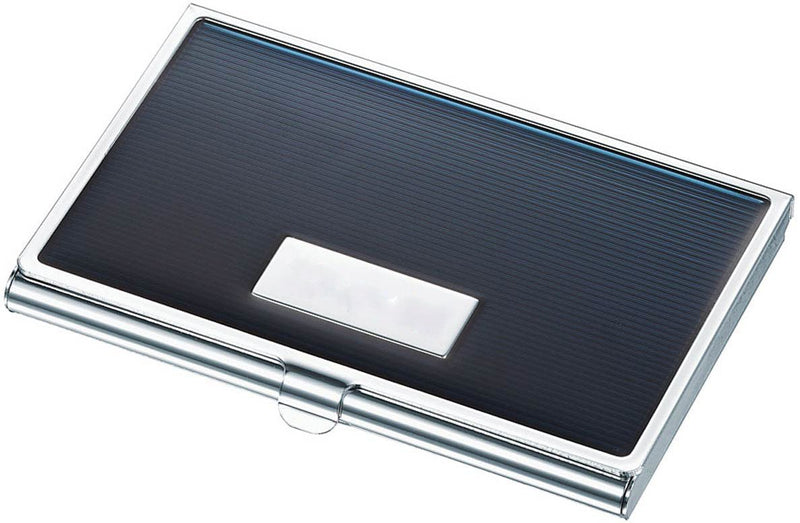 Visol Products Andrew Business Card Holder, Navy Blue Lacquer