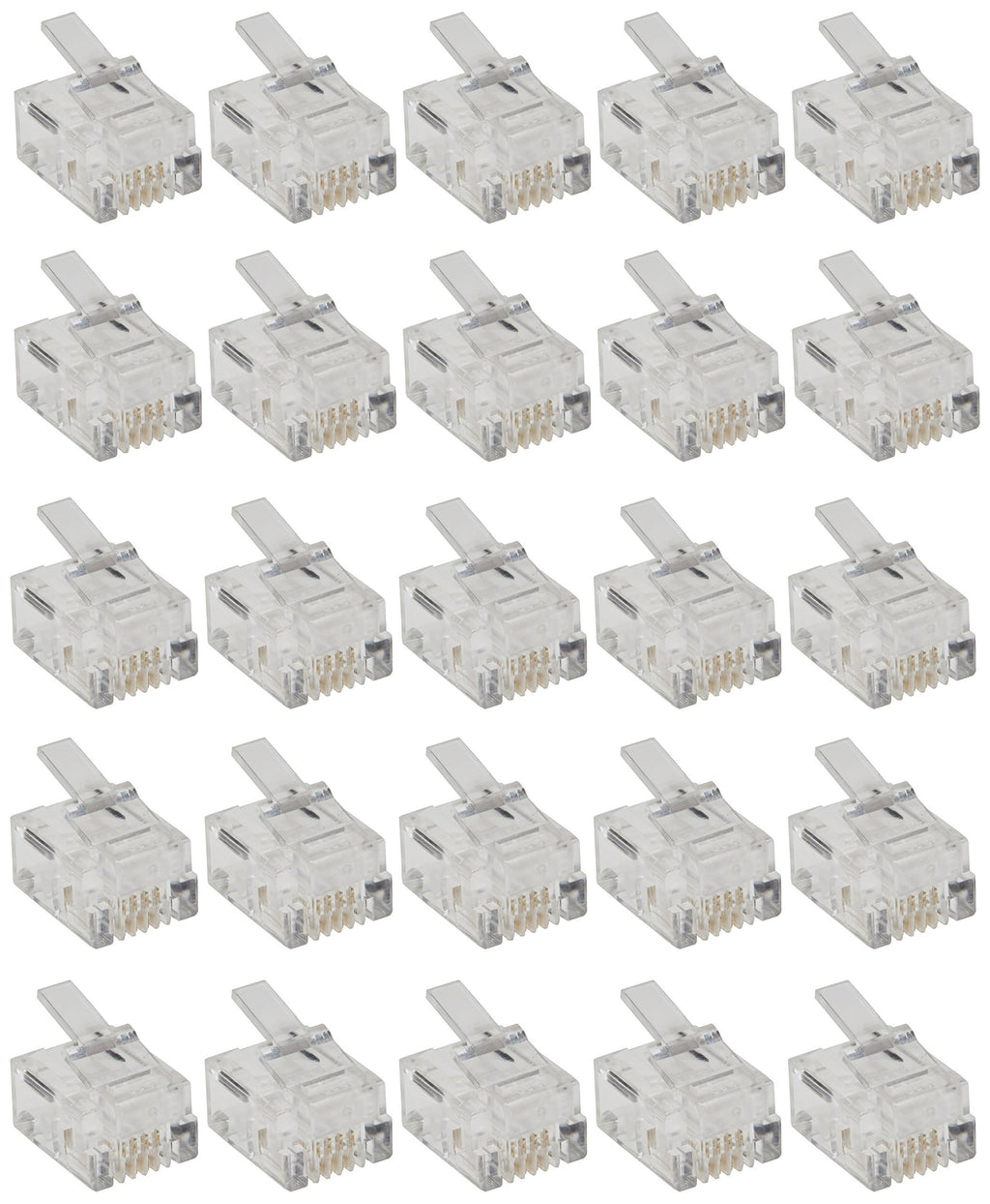 Telephone Plug RJ11 6P4C Klein Tools VDV826-601, Clear RJ11, 6P4C plugs, 25 Pack