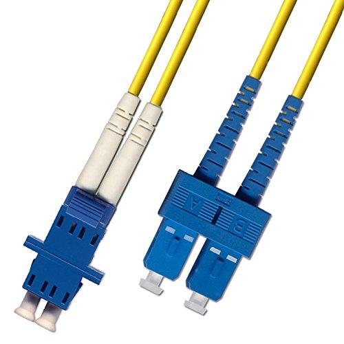 1ft Fiber Optic Adapter Cable LC (Female) to SC (Male) Singlemode 9/125 Duplex (Yellow)