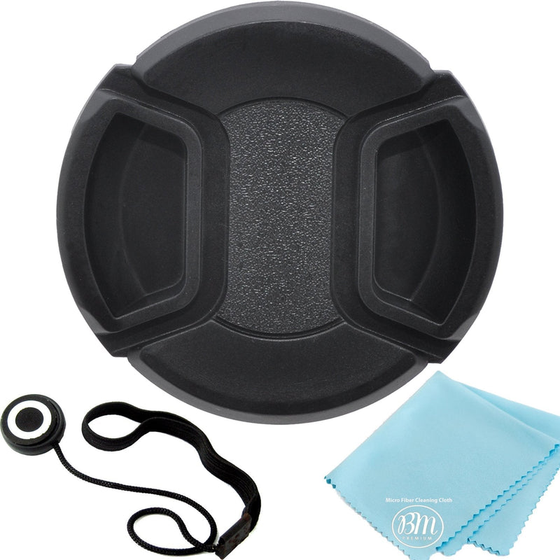 [AUSTRALIA] - 52mm Universal Snap-On Lens Cap for Nikon 55-200mm f/4-5.6G ED IF AF-S DX VR Lens + Cap Keeper + Microfiber Cleaning Cloth 