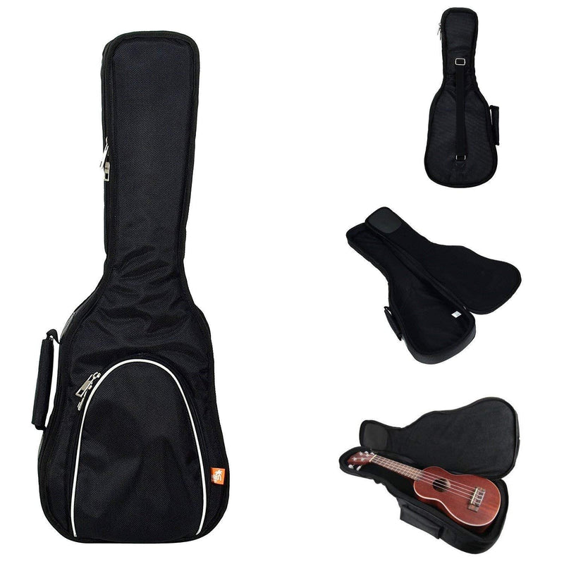 Hola! Heavy Duty SOPRANO (up to 21.5 Inch) Ukulele Gig Bag with 15mm Padding Black