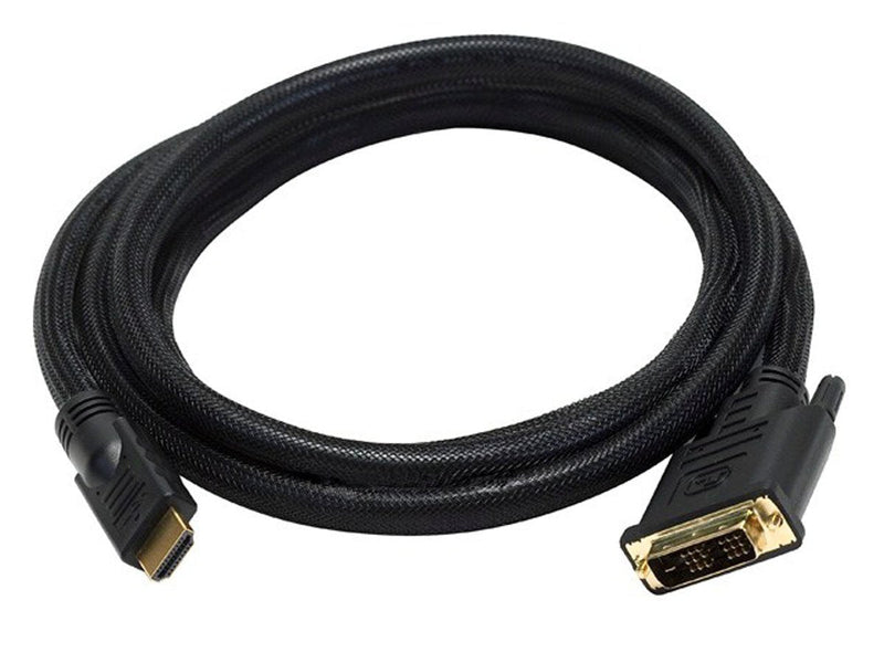 Monoprice 6-Feet 24AWG CL2 High Speed HDMI to DVI Adapter Cable with Net Jacket, Black (102218) 6ft