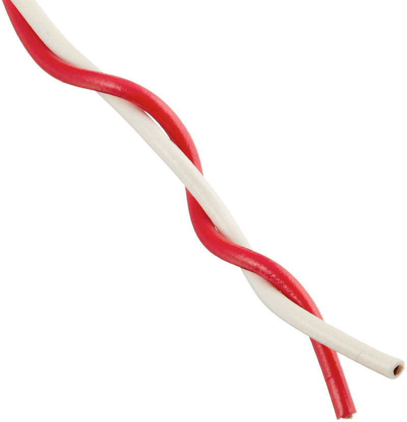 Woods Southwire 56750023 100' 20/2 Twisted Bell Residential Indoor Electrical Wire, Red and White