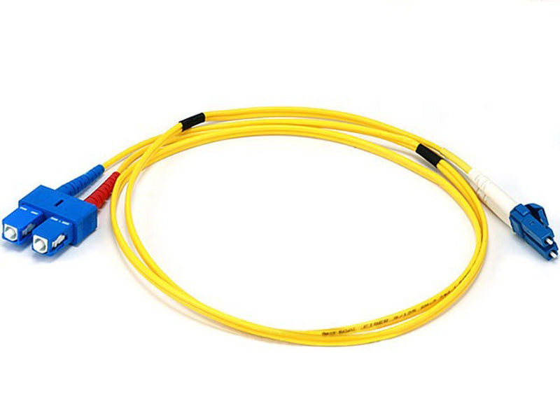 Monoprice Fiber Optic Cable - 1 Meter - Yellow | LC to SC, 9/125 Type, Single Mode, Duplex LC/SC 1M