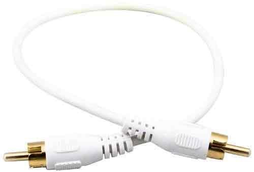 Legrand - On-Q CM1018 Audio Mini Patch Cable (1 ft) White RCA to RCA