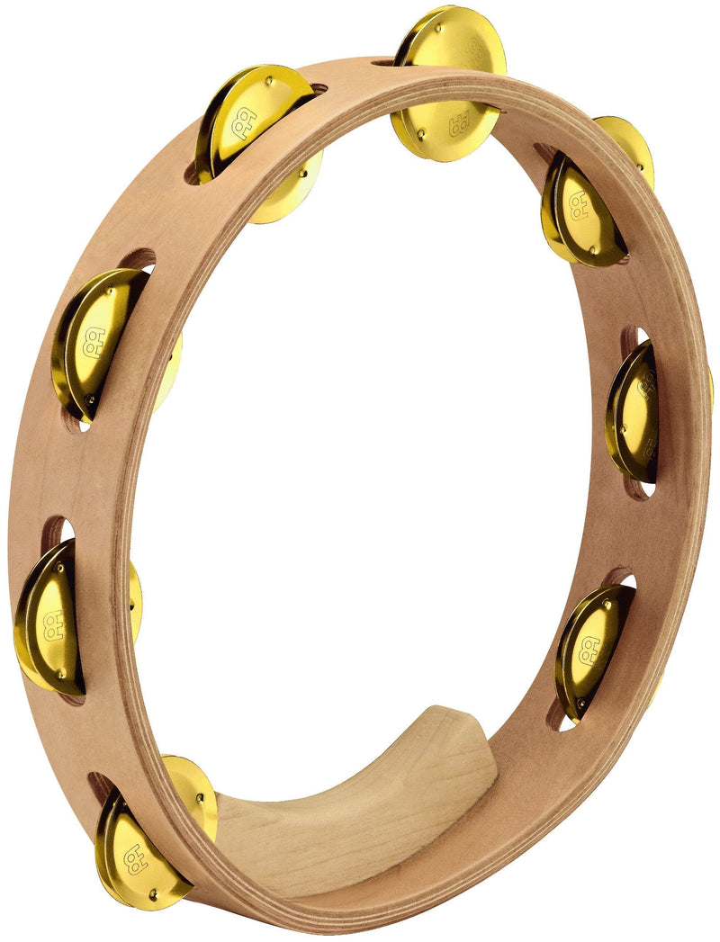 Meinl Percussion Artisan Edition Tambourine with Solid Brass Jingles, Single Row-NOT Made in CHINA-10 Maple Frame, 2-Year Warranty, inch (AE-MTA1B)