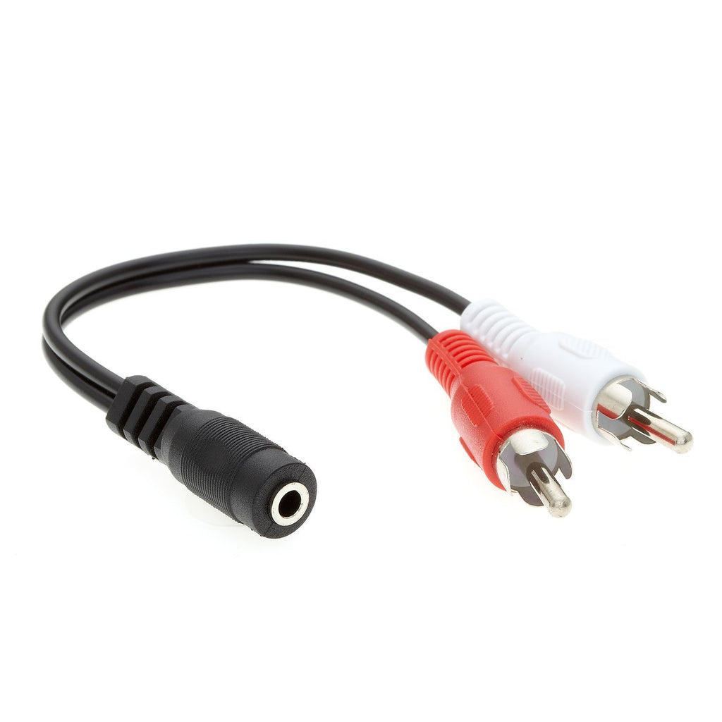 InstallerParts 0.5 Ft 3.5mm Male-to-Male Stereo Audio Cable - 3.5mm Stereo Jack to 2xRCA-M Cable Adapter - Compatible with iPods, iPhones, Android Phones, MP3 Music Players, and Much More!