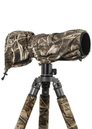 LensCoat Raincoat RS for Camera and Lens, Large Rain Cover Sleeve Camouflage Protection (Realtree Max4 HD) LCRSLM4 Realtree Max4
