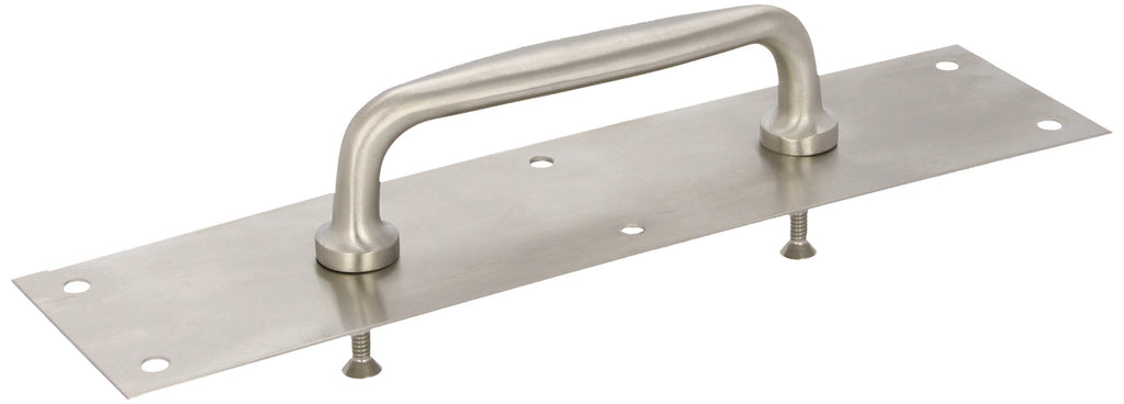 Rockwood 132 x 70A.28 Aluminum Pull Plate, 12" Height x 3" Width x 0.050" Thick, 5-1/2" Center-to-Center Handle Length, Clear Anodized Finish