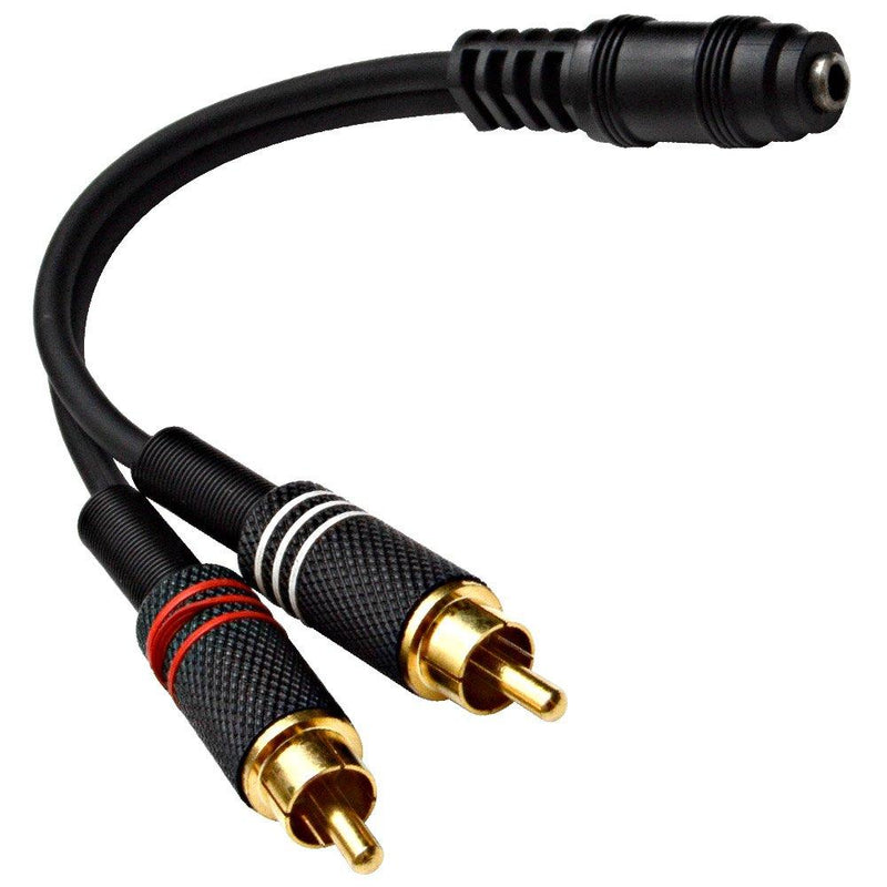 Seismic Audio - SA-i2RM1E - Female 1/8" (3.5mm) to Male RCA Patch Cable - For iPhone, iPod, Laptop, MP3, Android, etc - Hook to guitar and power amplifiers Single