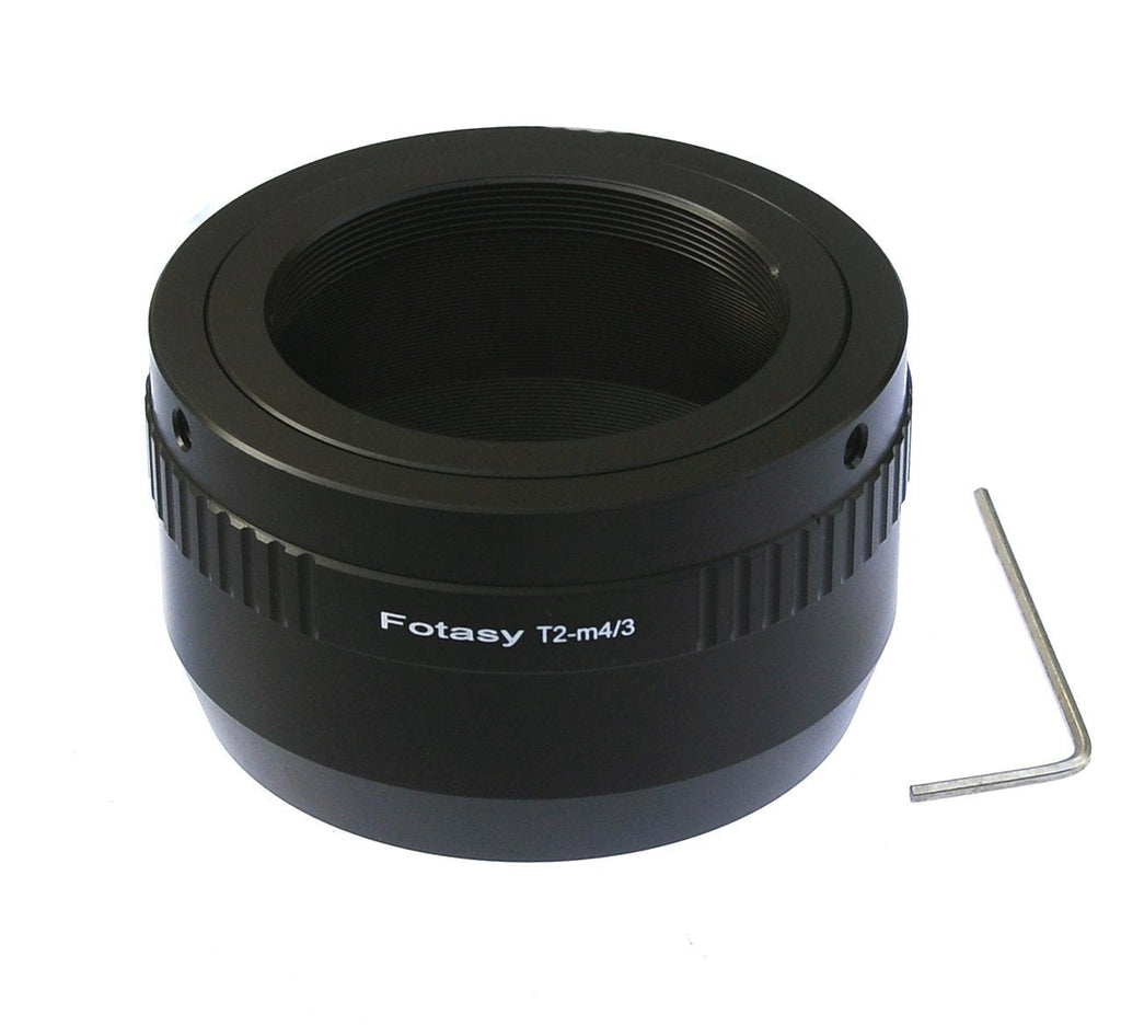 Fotasy Adjustable T2 /T Mount Lens to M43 Adapter, T2 to MFT Adapter, fits Olympus E-PL8 E-PL9 E-M1 E-M5 E-M10 I II III E-PM2 E-PM1 Pen-F E-M1X/ Panasonic G7 G9 GF8 GH5 GX7 GX8 GX9 GX85 GX80 G90 G91 T Mount Lens to M43