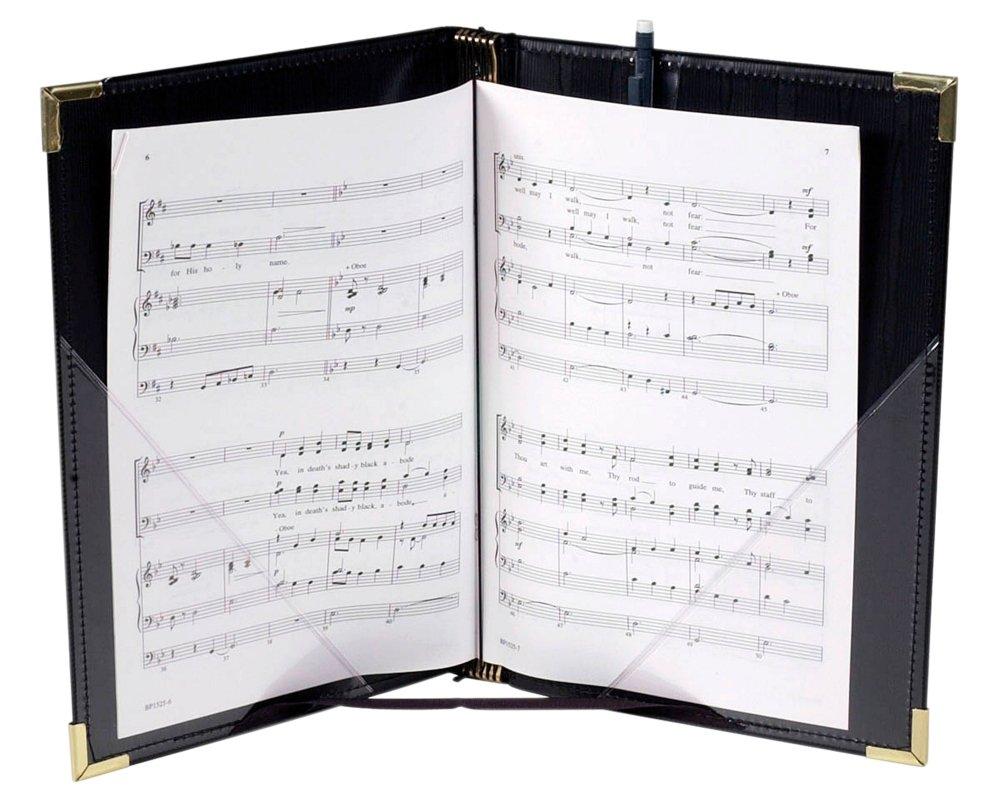 Marlo Plastics Premium Choral Folder 7-3/4 x 11 Octavo Size with Elastic String Holders - Black