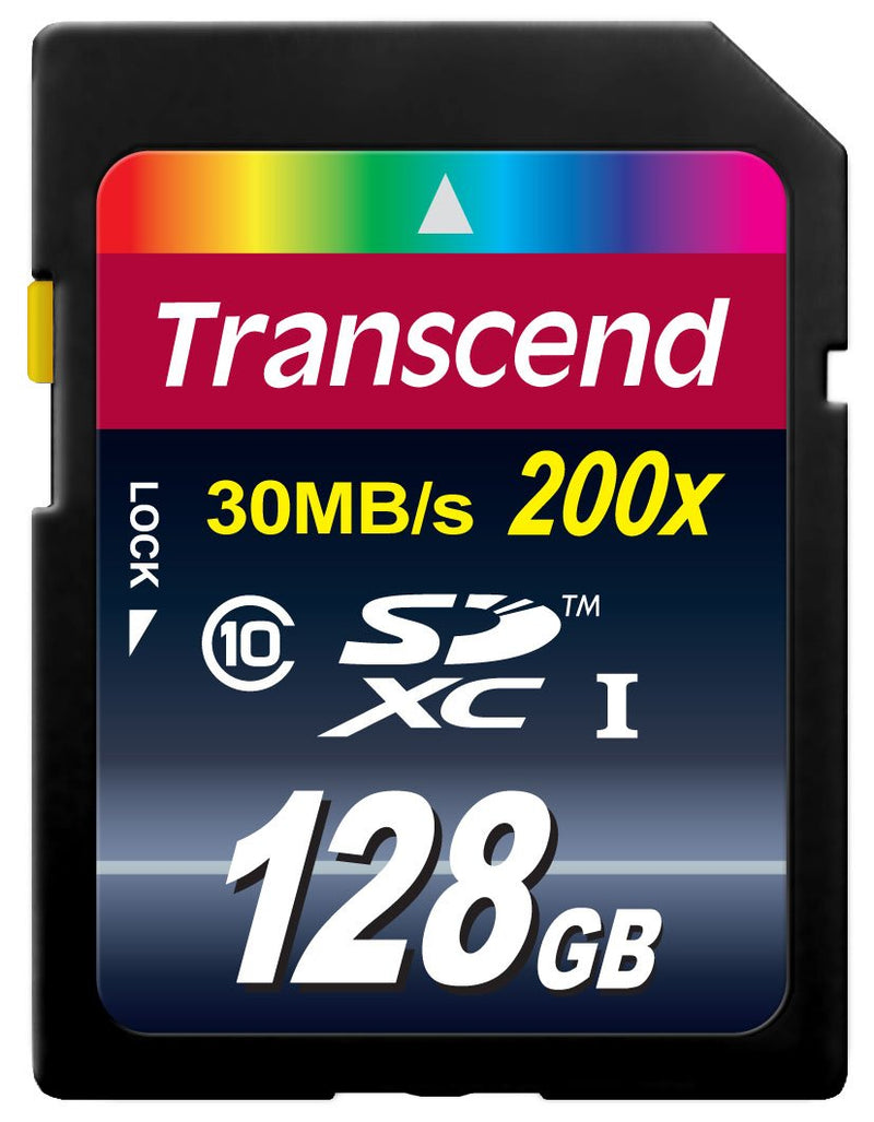 Transcend 128GB SDXC Class 10 Flash Memory Card Up to 30MB/s (TS128GSDXC10) Card Only Standard Packaging