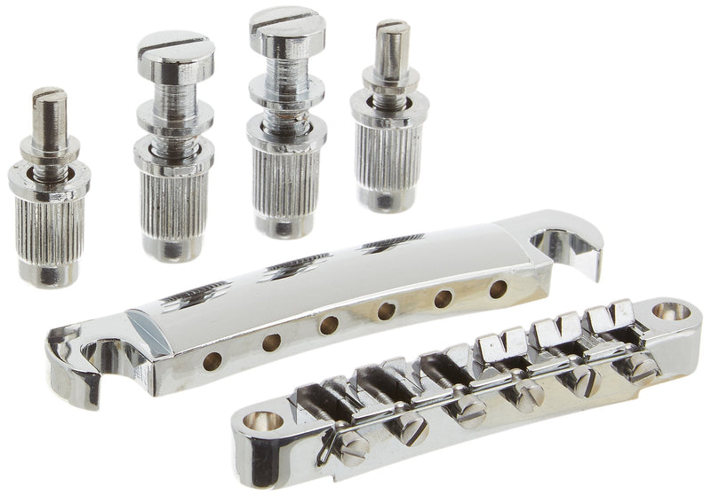 lotmusic A0086Lotmusic 1set ABR-1 Style Tune-o-matic Bridge & Tailpiece Chrome for Gibson Les Paul Gear Replacement